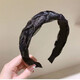 New style mesh headband Korean high-end hair accessories for women with teeth for washing face and pressing hair when going out, versatile temperament flower headband, flower-black
