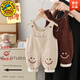 G.DUCKKIDS baby overalls winter 2025 autumn and winter models for boys and girls corduroy overalls baby fashionable jumpsuits trendy beige (plus thin velvet) 90 Recommended height is about 80 cm (can be opened)