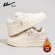 Pull back new winter women's sneakers, leather-topped white shoes, versatile plus velvet cotton shoes 1325, beige plus velvet style 38