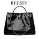 Reessy luxury women's bag handbag large capacity tote bag 2026 new fashion commuter middle-aged shoulder bag light luxury black (gift box packaging)