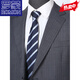 ROMON high-end striped wool suit men's business casual formal wear middle-aged men's banquet non-iron wedding suit gray MY5027 double slit L 175/48 recommended 130-145 Jin Jin equals 0.5 kg