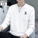 Playboy (PLAYBOY) men's sweatshirt plus velvet round neck bottoming shirt sweatshirt for men heavyweight long-sleeved T-shirt men's autumn and winter clothes men's casual charcoal gray + light gray XL 120-140Jin Jin equals 0.5 kg