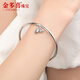 Jinduoxi pt950 platinum bracelet for women pt999 pure platinum platinum bracelet solid glossy bracelet new two generations happy bracelet perfect circle 57 width about 3.3mm weight about 36.62 grams
