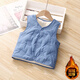 Xinnan baby vest autumn and winter baby outer vest winter children's cotton vest children's plus velvet thickened girls' green vest vest plus velvet can be worn outside 90 yards