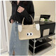 New ins internet celebrity cartoon handbag felt tote bag cute felt bag handbag office worker handbag khaki/30*20*13cm