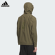 Adidas Jacket Men's 2025 Winter New Fitness Training Sports Woven Hooded Jacket Running Style KB7625 3XL