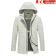 BOSS men's casual jacket 2025 new spring and autumn thin high-end men's hooded jacket no ironing beige 3XL 190