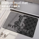 Yusenyi Bathroom Floor Mat Diatom Mud Water-Absorbent Non-Slip Wipe-Free Carpet Paving Bathroom Toilet Door Feet Diatom Mud Line Border Pixel Bear 40x60CM (Instantly Strong Water Absorption)