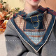 Seide und Wolle gemischt Retro Steigbügel Leder Square Schal für Frauen im Frühjahr und Sommer High-End Light Luxury Seidenschal CSQY Spaziergänge durch London Seidenschal JD [Mulberry Seidenwolle] Spaziergänge durch den Londoner Retro-Schal [65*65 cm] begrenzte Zeit plus exquisites Schal-Geschenkbox