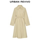 UR [heiß] 2025 Herbst Neue Frauenkleidung Streamer Plissee Lose Windjacke UWH150070 Khaki S