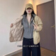 Su Yuwei gray hooded twist zipper sweater cardigan for women autumn lazy style waisted short knitted sweater hoodie top apricot Follow the store - Free shipping insurance S Recommended (80-95Jin Jin is equal to 0.5 kg) Free shipping insurance