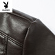 Playboy (PLAYBOY) chaqueta de cuero genuino Haining de alta gama para hombres en invierno nuevo estilo de piel con solapa integrada chaqueta de piel de oveja de primera capa forro de terciopelo de cordero negro cálido y engrosado 2XL 185 recomendado 140-155 Jin Jin equivale a 0,5 kg