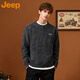 Jeep Brand Henley Collar Sweater Men's 2025 Autumn New Trendy Loose Casual Versatile Lazy Style Knitted Sweater Men Navy Blue M