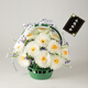 Jingga grave-sweeping fake flowers, Qingming flowers, simulated flowers, tombstones, chrysanthemum baskets, grave-going sacrificial supplies, 18-head flat chrysanthemum combination, 18-head flat chrysanthemum hand bouquet + flower basket white