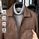 Playboy Men's PU Leather Jacket Autumn New Lapel Versatile Leather Jacket Retro Trendy Brand Jacket Top Men's Black XL 140-160Jin Jin is equal to 0.5 kg