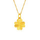 Chow Tai Fook Pure Gold 999 Lucky Four-Leaf Clover Pendant Pure Gold Women's Collarbone Necklace Valentine's Day Birthday Gift Glossy Four-Leaf Clover with 18k Titanium Chain