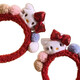 Songchuang Mengyu Cartoon Cat Hawaiian Cute Style Handmade KT Cat Headband Animals Playful and Cute Plush Ball Hair Accessory Hairpin Hello Kitty Headband