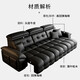 Nanshi Home Italian Minimalist Lawrence Electric Functional Sofa Living Room Zero Wall Adjustable Headrest Electric Sofa 2.55m Double Position Fully Electric Position Leather Contact Surface Wireless Remote Control Version