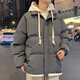 Playboy (PLAYBOY) fake two-piece hooded thickened cotton coat for men autumn and winter 2026 new cotton coat jacket for men loose warm bread coat 636# dark gray XL recommended 140~160Jin Jin equals 0.5 kg to wear