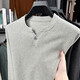 TOMMY JEANS Tommy Henry Collar Sweater Men's Fall 2025 New Simple Mature Stable Design Soft Waxy Bottoming Top Oatmeal Gray XL
