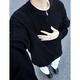 Du Xiaoxian Henry collar knitted sweater men's autumn and winter half-zip inner bottoming shirt trendy high-end loose sweater black main picture XL recommended 120-140Jin Jin equals 0.5 kg