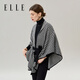 Elle Houndstooth Wollschal für Frauen im Winter Neue Mode vielseitiger Schal für Frauen Cloak Office Klassiker Schwarz
