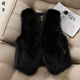 Yinshi Grape Purple 2025 new style imitation fox fur imitation fur vest short vest for women high-end light luxury model slim large size black S