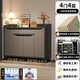 LEADTEK shoe cabinet door entrance cabinet storage cabinet integrated wall solid wood shoe rack multi-layer household exterior door corridor entrance cabinet store manager recommendation - widened 34 depth 120*34*102CM matte gray 22-25 pairs of shoes