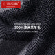 Shanghai Story Men's 100% Wool Knitted Scarf Gift Box Plaid Scarf Autumn and Winter Warmth Birthday Gift Black Gray