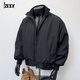 IZEXX bomber jacket men's autumn American silhouette short workwear stand collar baseball uniform JM88 black XL
