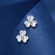 Meluxe Mina ready stock sparkling PT950 platinum crushed ice earrings four-leaf clover platinum earrings birthday gift three lives wish 1.55g