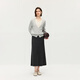 OCHIRLY Wool A-Line Woolen Skirt Mid-Length Style Commuting 2025 Autumn New Product Dark Gray L