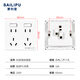 SAILiPU type 86 switch socket, wall concealed porous power supply panel, two or three plugs and ten hole sockets, household double five hole socket with switch, two openings and ten holes, white