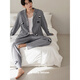 Beiyan Couple Pajamas Women's Autumn and Winter New Thick Knitted Cotton Long-Sleeved Lapel Cardigan Large Size Suit Men's Home Clothing C20790 Women's M