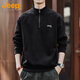 Jeep (JEEP) sweatshirt men's autumn and winter half-zip loose casual retro bottoming shirt top men's gray XL