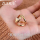 Zuoou small three-ring scarf buckle 2025 new women's high-end multi-functional small square scarf buckle clip shirt streamer buckle gold classic three-ring buckle