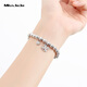 Miss JuJu pt950 platinum pumpkin bead bracelet for women, thick and elegant platinum transfer ball bracelet for men, net gold weight 25.02g, about 6mm thick