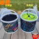 Kaooseen Portable Folding Bucket Outdoor Canvas Bucket Fishing Car Bucket Bucket Fishing Gear 14.5*14.5cm No Net Cordless