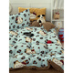 Mercury series ins cool leopard print cat milk velvet thickened four-piece set dopamine double-sided coral velvet quilt cover cartoon three-piece set velvet-mixed leopard print cat blue 1.2m bed sheet three-piece set (quilt cover 150*200cm)