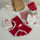 Caramella pure cotton underwear women's breathable briefs sweet and fresh women's shorts underwear red lace cartoon style mixed color 3 pieces one size fits all (suitable for 85-120 Jin Jin equals 0.5 kg)