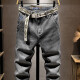 Tangzhi (TZtozvis) Sommerjeans Männer schlanke Stretchhosen vielseitiger lässige, große Hose Männer plus Fetthosen Blau 671 Größe 40 3 Fuß