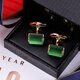 KFLK men's cufflinks French light luxury shirt cuff buttons metal cuff nails high-end shirt green cuff buttons custom lettering green