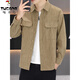 
Woodpecker (TUCANO) work shirt jacket for men spring and autumn 2025 new casual shirt autumn youth loose lapel jacket [upgrade] K16886 m white 4XL