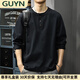 GUYN light luxury men's clothing brand 2025 spring new pure cotton Henry collar long-sleeved T-shirt for men, loose, fashionable and versatile, military green military green 2XL 150175Jin Jin equals 0.5 kg