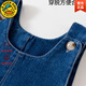 G.DUCKKIDS baby denim overalls spring and autumn one-year-old boys and girls fashionable and cute jumpsuits children pp pants baby pants blue 80