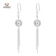 Aido Diamond pt950 platinum earrings for women, genuine platinum temperament tassel ear hooks, fashionable and versatile round earrings, a pair, weighing 4.7-4.9g