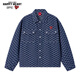 Charles Heart and Wang Churan's same style American retro all-over jacquard denim jacket men's hip-hop high street couple jacket L