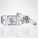 AVHE 18K gold set with artificially cultivated diamond ring, wedding ring, artificial diamond ring for women, wedding gift for Chinese Valentine's Day pairing ring, platinum crown micro-setting - diamond 2 carats, VVS clarity, number 9-20 circle can be remarked