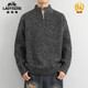 Classic Car (Laoyeche) High-End-Herren-Halbschildkragenpullover-Pullover im Winter neuer fauler Stil Lose Trendy Brand Halbzahn-Pullover lässig und vielseitig LO6627 Gelb und Blue M empfohlen 120 Jin [Jin gleich 0,5 kg]