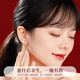 Old Fengxiang Weekly Earring Stud Women Silver Needle High-end Earring Gift Box Set Birthday Chinese Valentine's Day Gift to Girlfriend and Wife French Rose Gift Box * Local Warehouse Delivery nearby